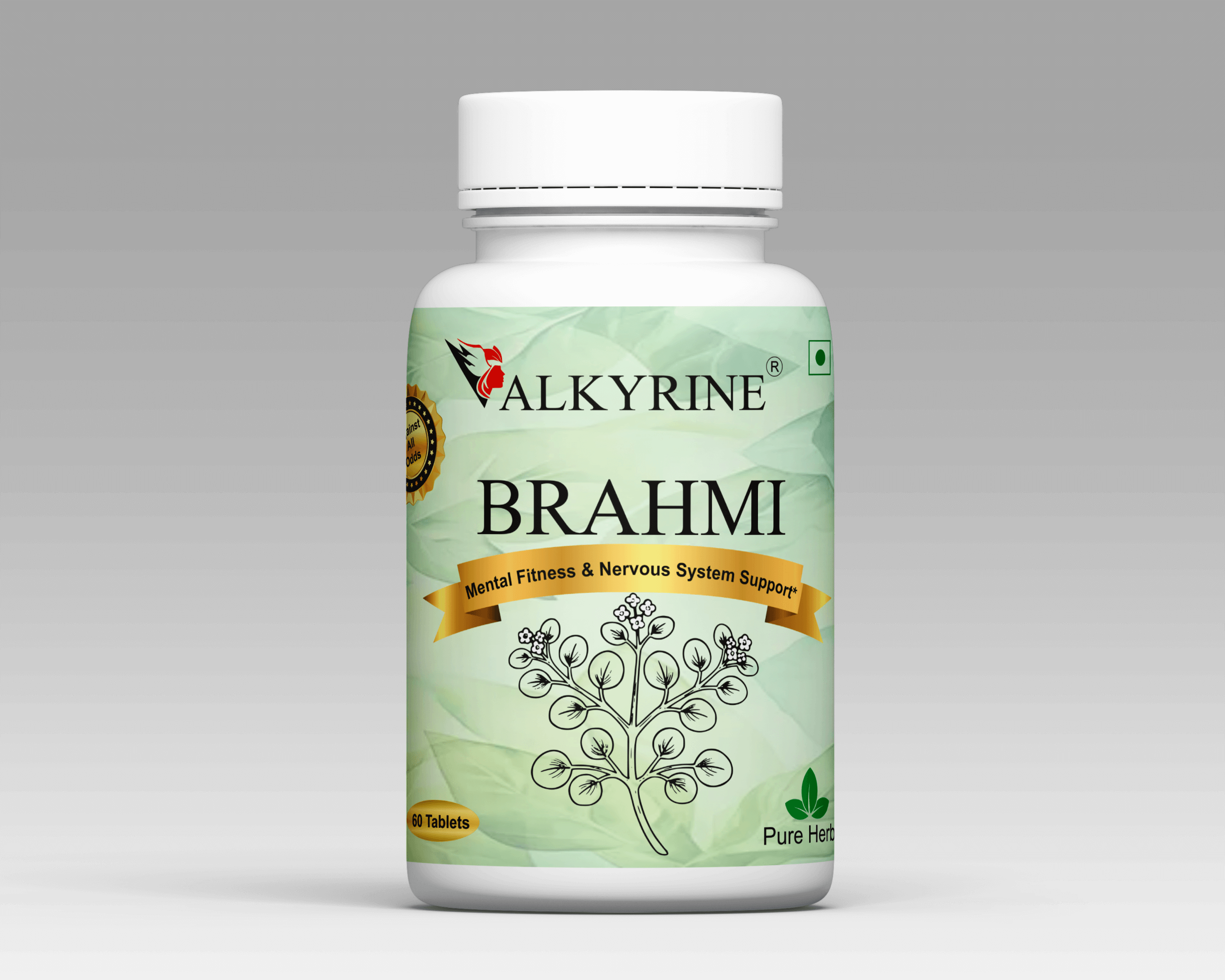 brahmi Valkyrine Organic Brahmi Tablets | Memory & Focus Support | Bacopa Monnieri (60 Tablets) - Image 1