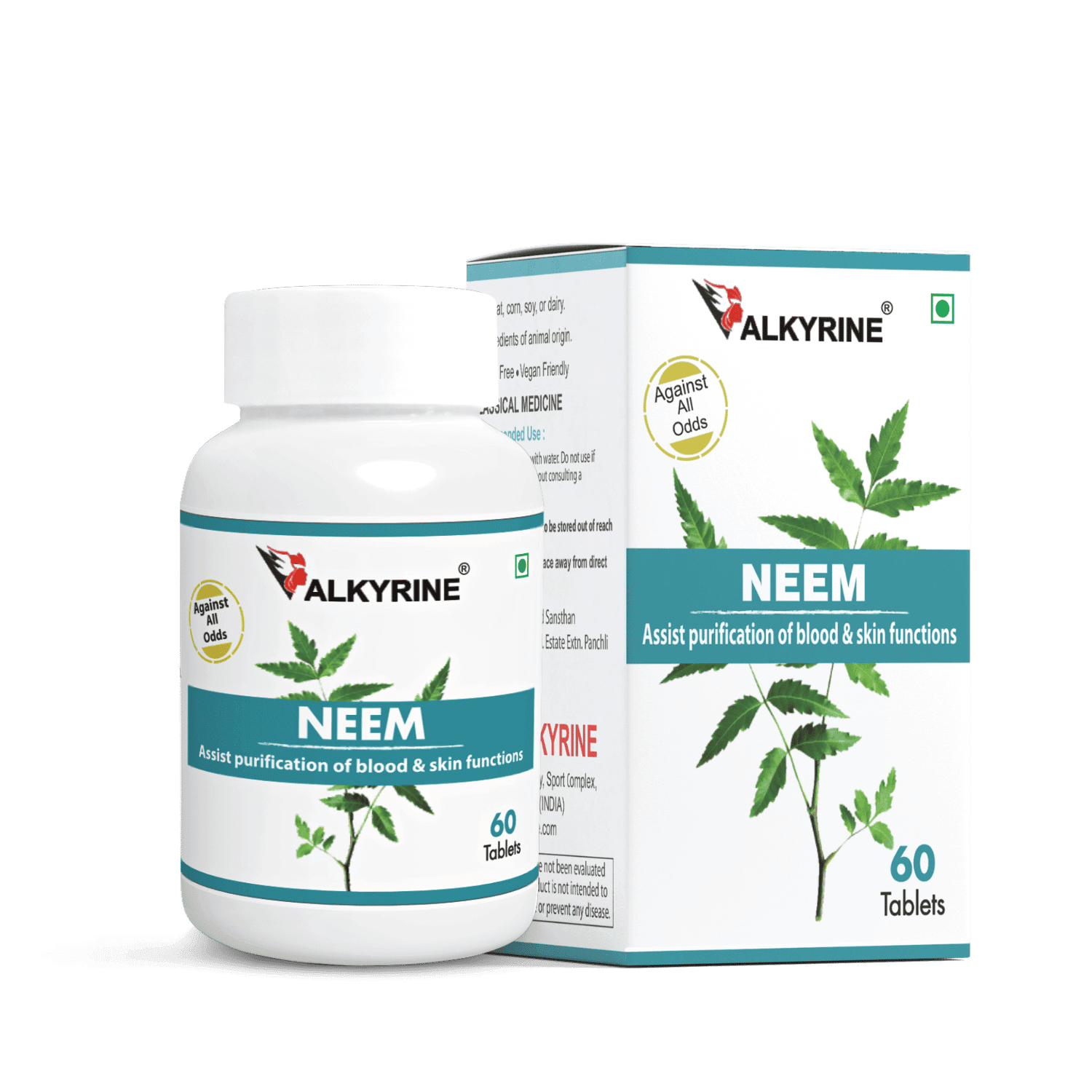 neem tablets Valkyrine Neem Tablets - Organic Azadirachta Indica Detox Supplement