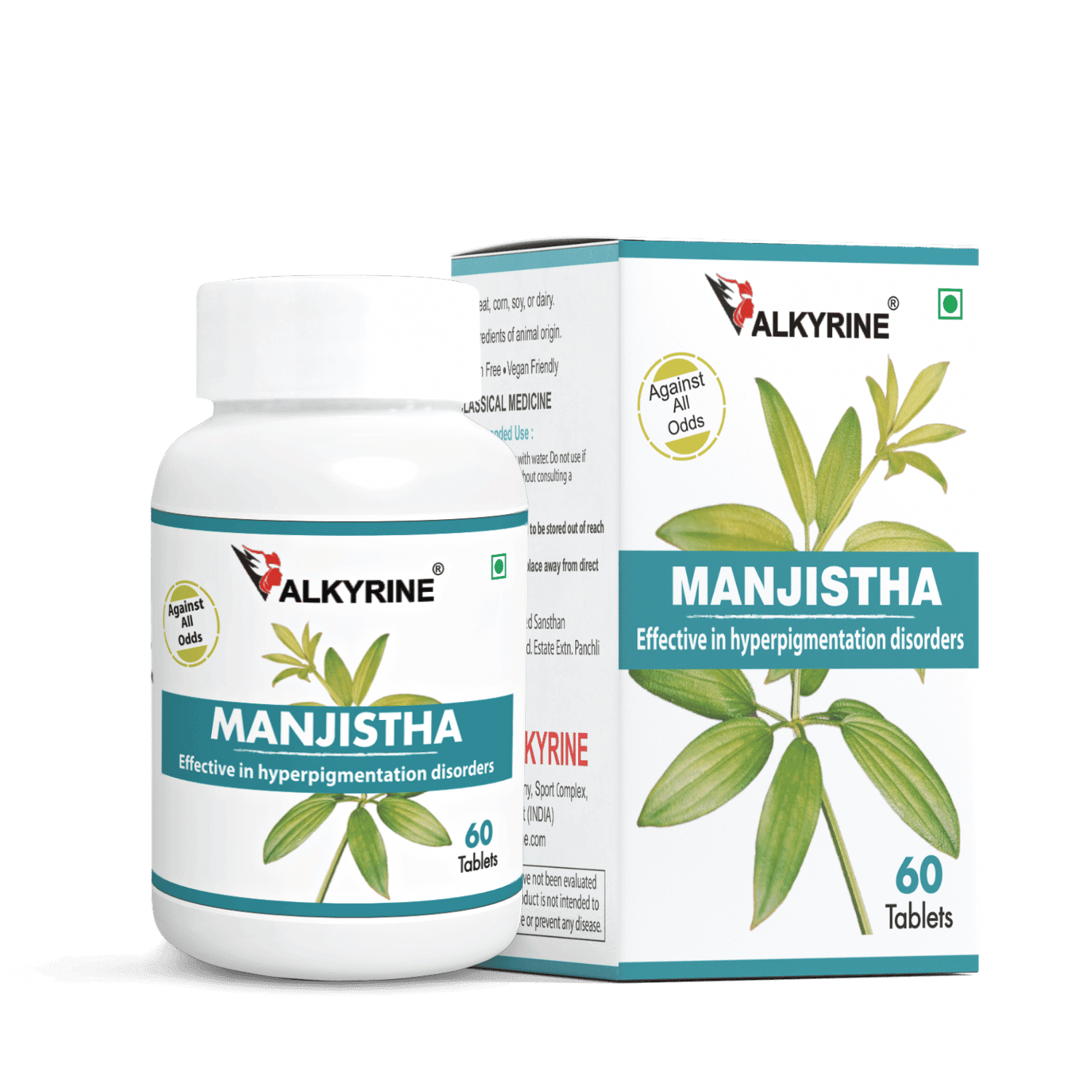 manjistha tablets Valkyrine Manjistha Tablets - Organic Rubia Cordifolia Blood Purifier