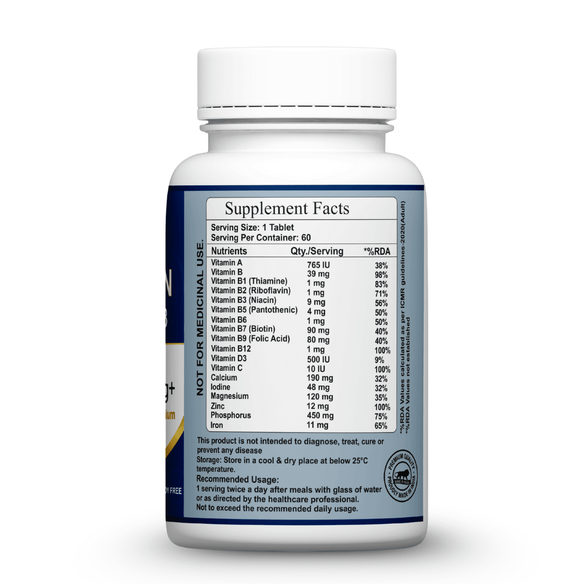 Valkyrine Multi Vitamin Tablets | 23 Essential Nutrients (60 Tabs) - Image 2