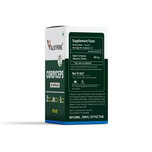 Valkyrine Cordyceps Capsules - 1000mg Dual-Extracted Formula