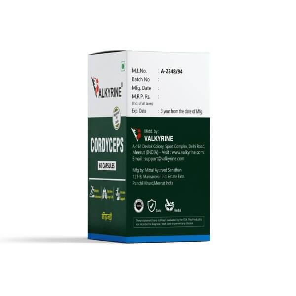 Valkyrine Cordyceps Capsules - 1000mg Dual-Extracted Formula